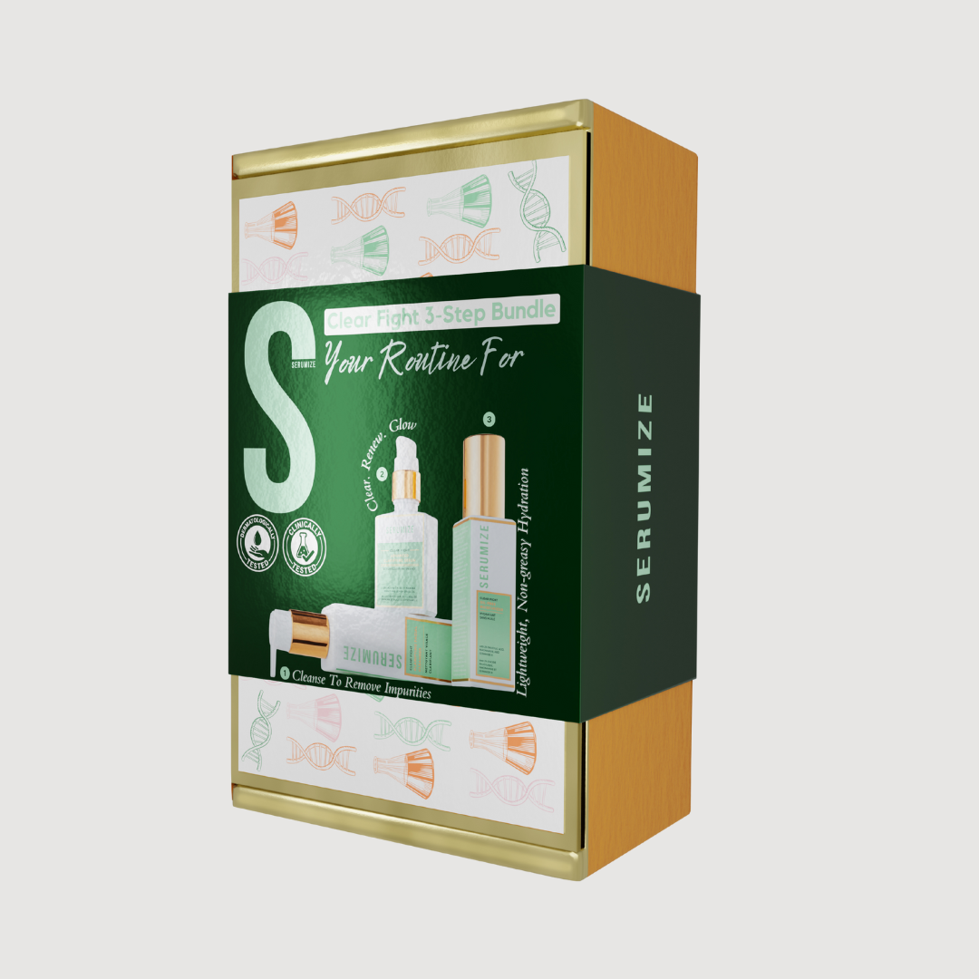 SERUMIZE skincare giftset on a white background