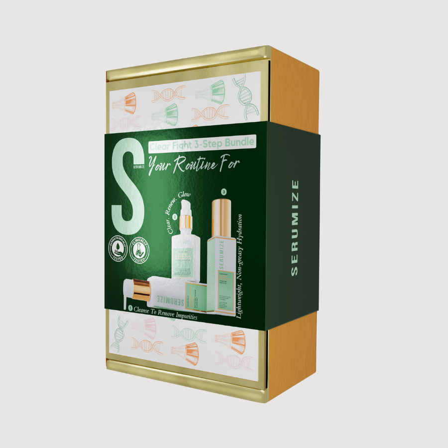 SERUMIZE skincare giftset on a white background