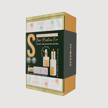 SERUMIZE hydration trio skincare set on a white background